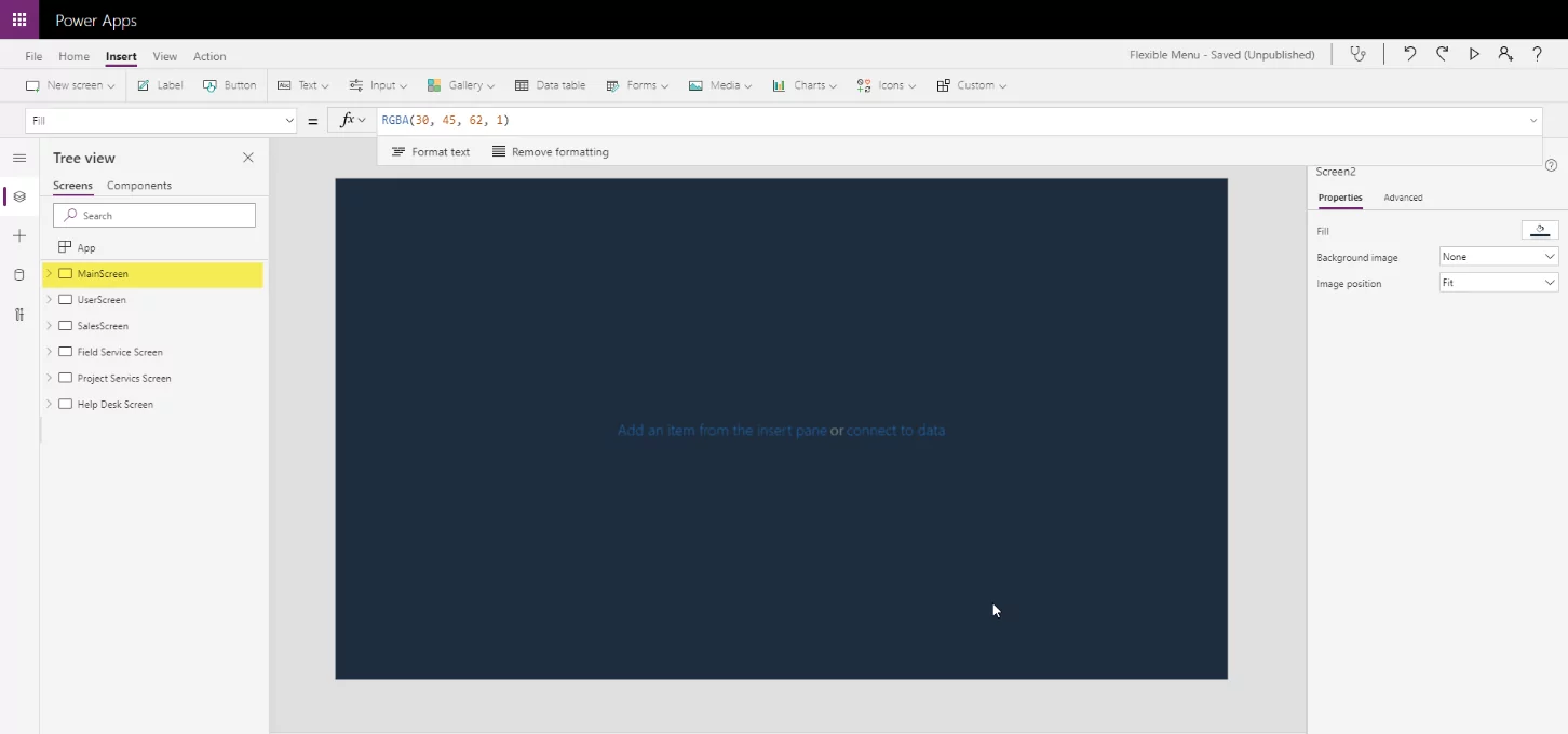 Menu control revolve
