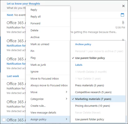 Outlook on the web