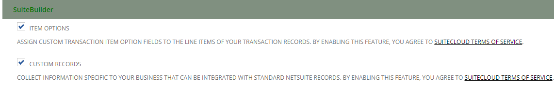 SuiteBuilder custom records