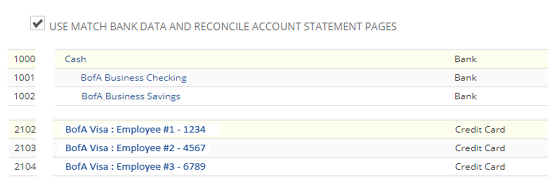 account statement pages