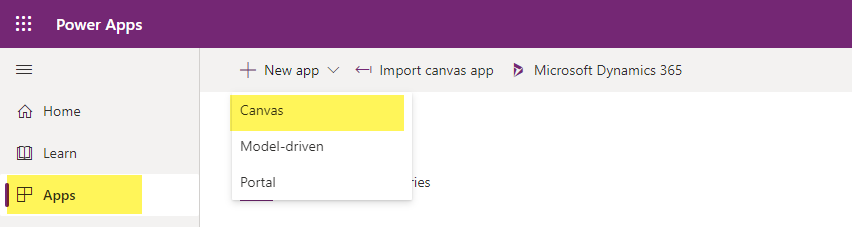 new app Canvas