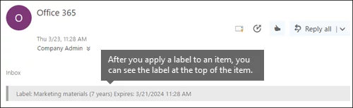 retention label
