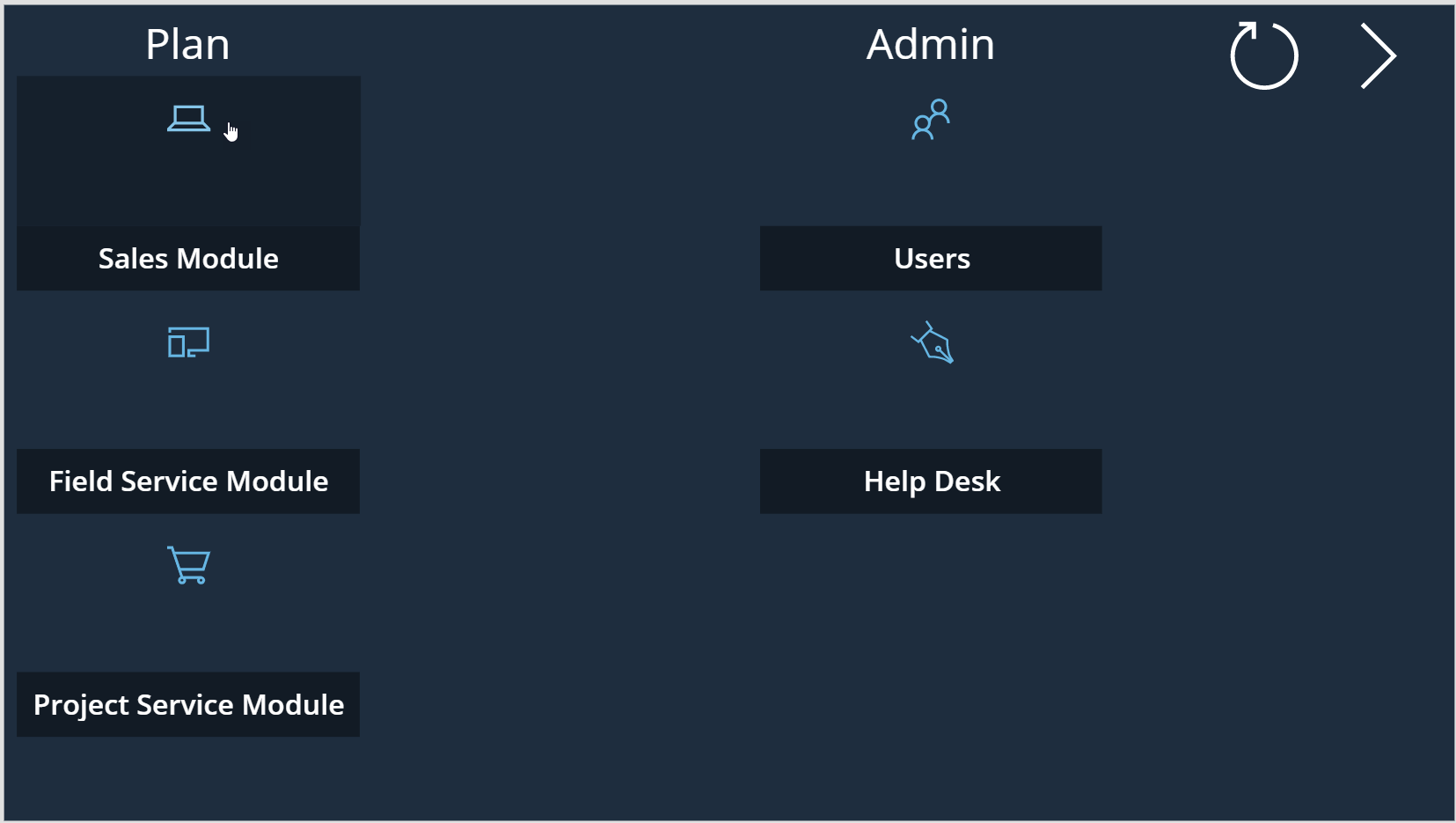 sales screen