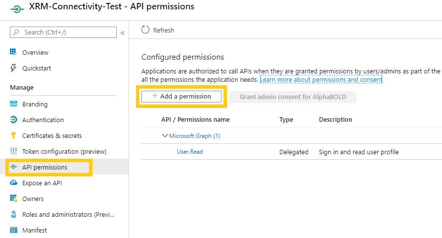 API permissions