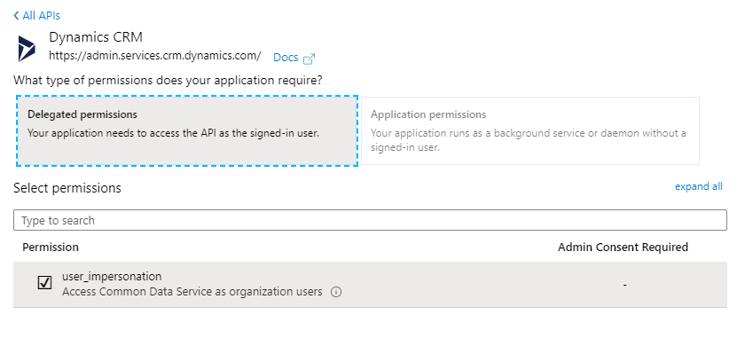 Delegated Permissions