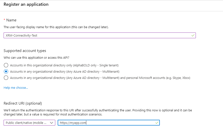 Supported account types