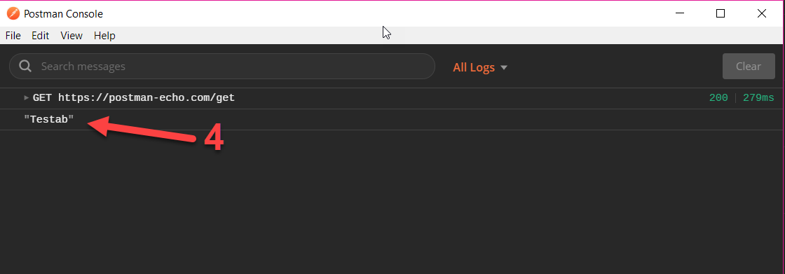 postman console