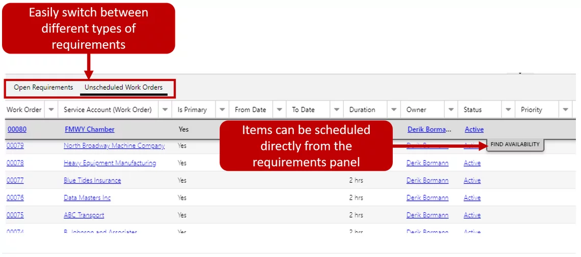 unschedule work orders