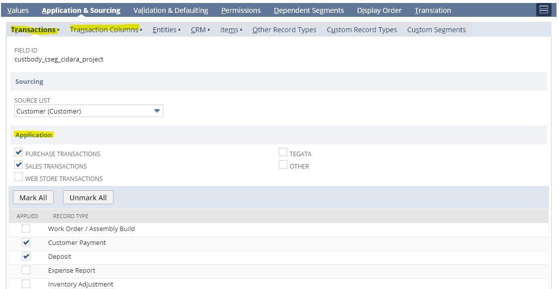 Transaction Tagging