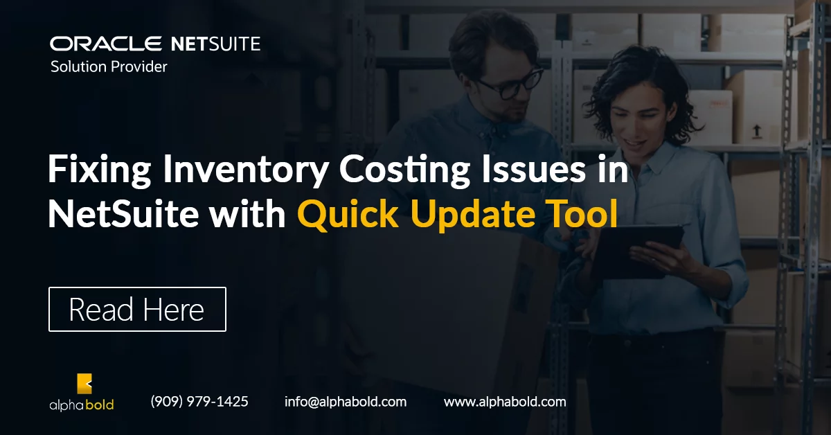 this image shows the inventory costing issues in NetSuite