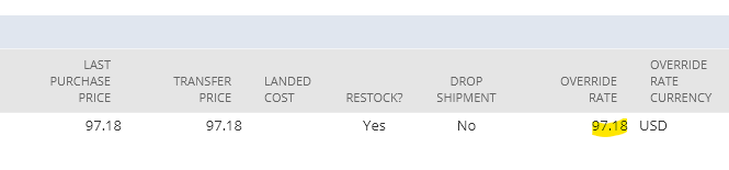 this image shows rate override - Fixing Inventory Costing Issues in NetSuite