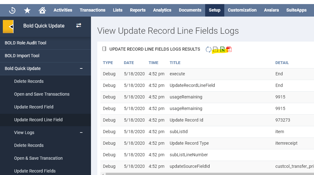 this image shows record line logs