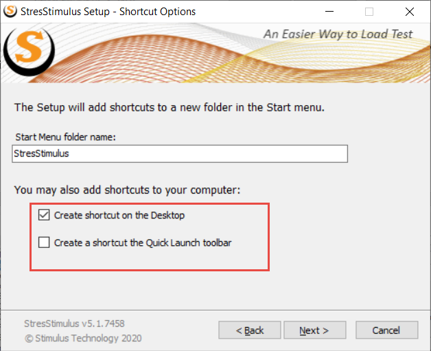 stresStimulus setup options