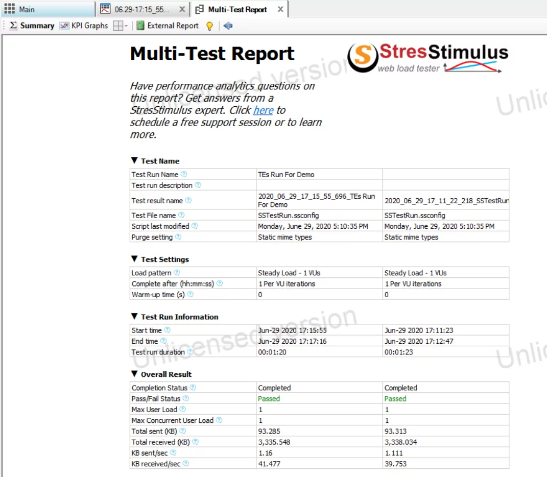 Multi Test Report