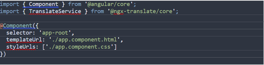 Infographic show the inject the TranslateService in the constructor