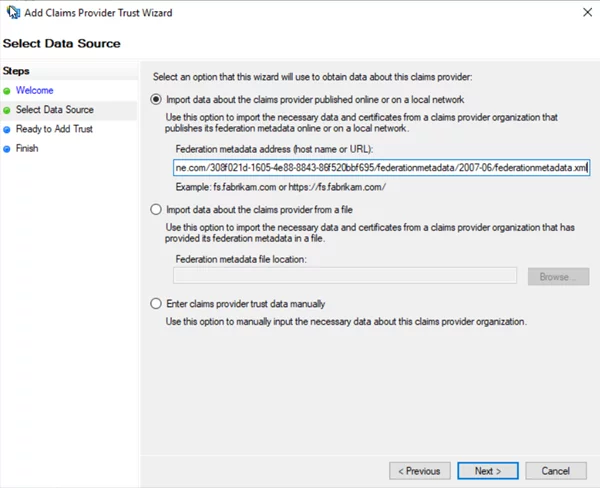 This image shows Azure Active Directory ADFS application Endpoints.