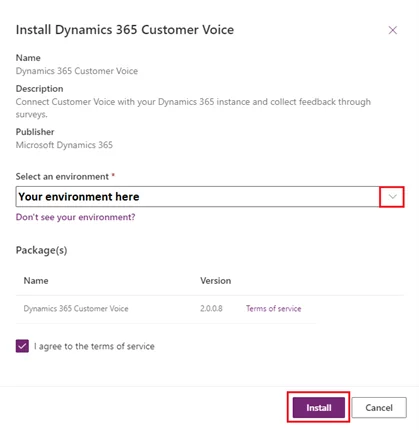 Install Dynamics 365 Customer Voice