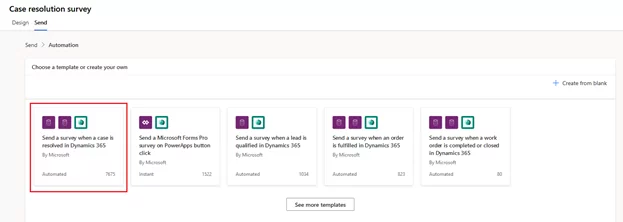 this image shows Send a survey when a case is resolved in Dynamics 365