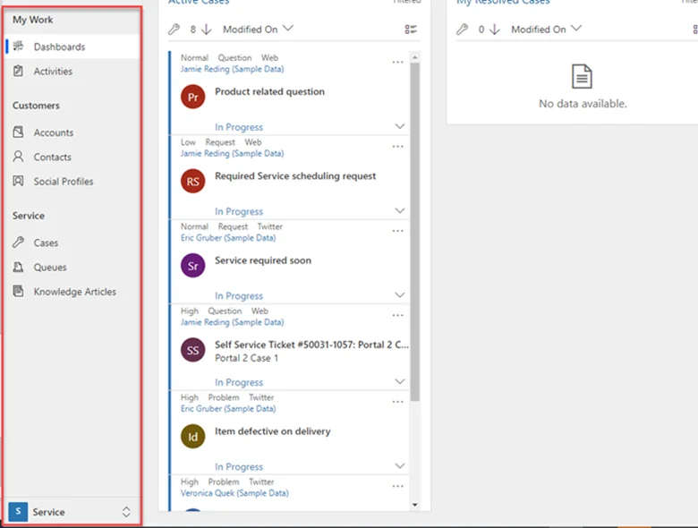 Infographic that shows the main CRM navigation area - sitemap navigation in dynamics 365