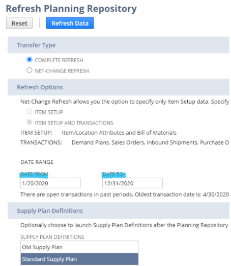 Infographics show Refresh Planning Repository
