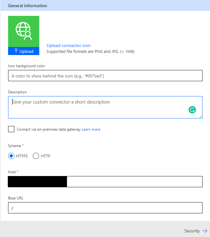 Create a Connector description