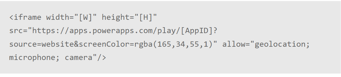 Microsoft Docs' embedded code