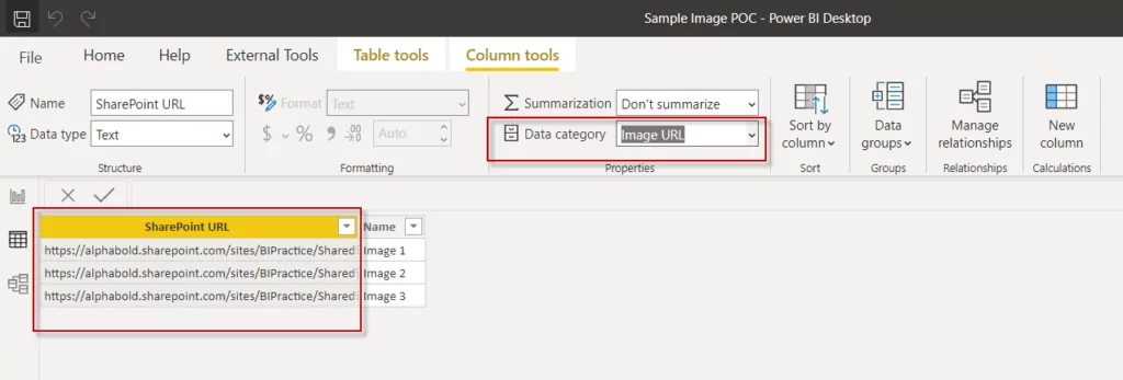 Infographic that show how to Change the SharePoint URL “Data category” to “Image URL”