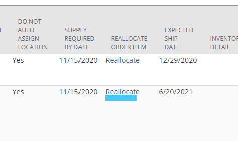 be allocated for delivery