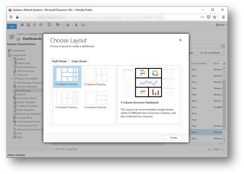 this image shows Single-Stream Dashboards -Dashboards in Dynamics 365 Customer Engagement