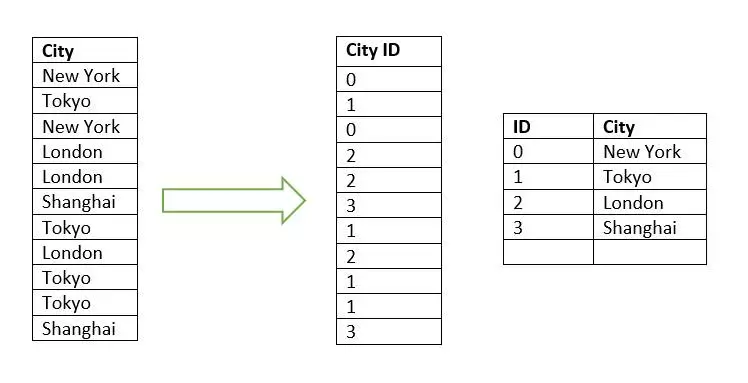 Infographic show Vertipaq Engine Dictionary Encoding