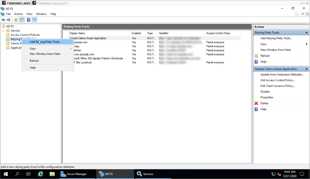 Configure MS ADFS as a brokered Identity Provider in KeyCloak