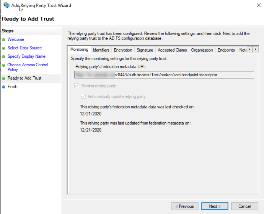 Configure MS ADFS as a brokered Identity Provider in KeyCloak