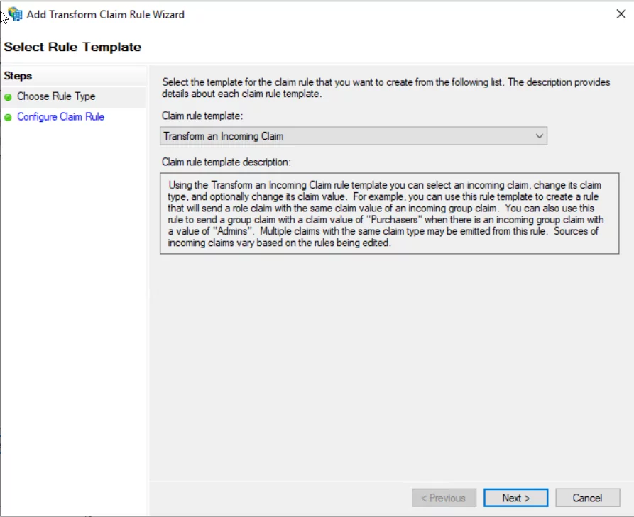 Infographic show the Click and select Transform, and incoming claim