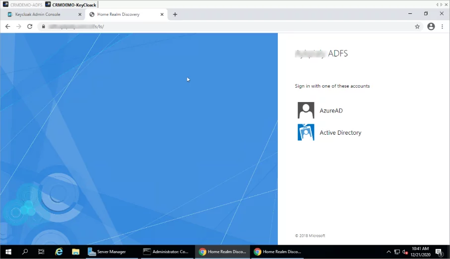 Infographic show the ADFS login screen