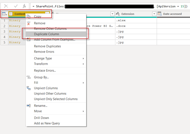 Infographic that show how to create a duplicate column for Content