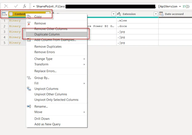 Infographic that show how to create a duplicate column for Content