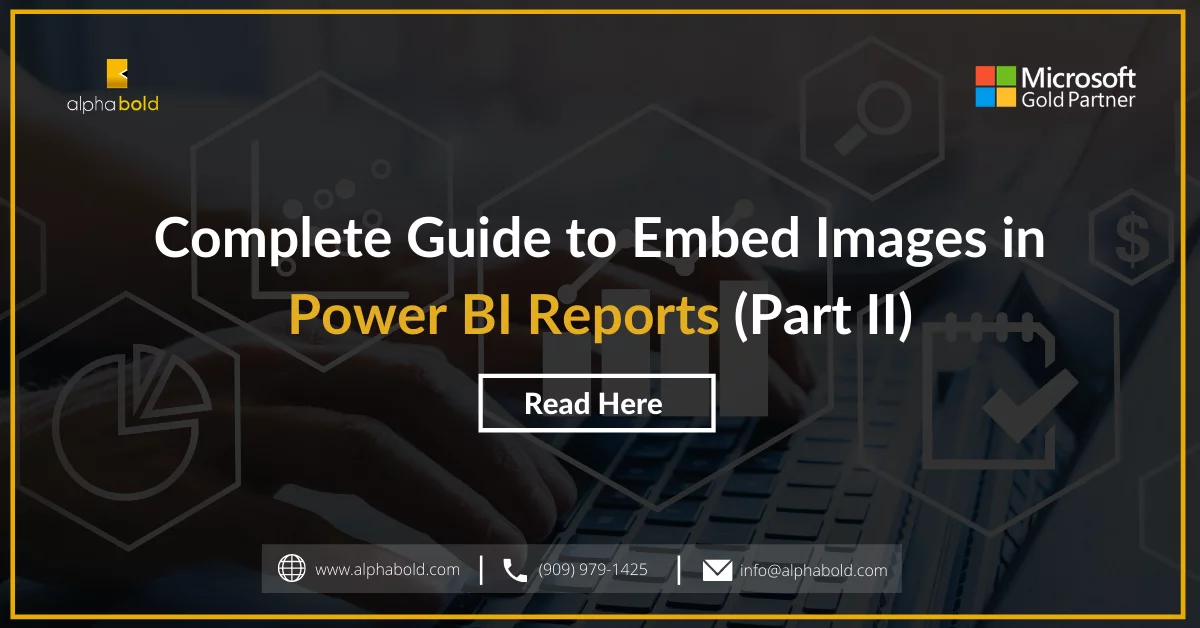 Find out embedding images in the Power BI report by reading binary data from the source. Not able to embed large images as the Base64 string will exceed the Text column character limits.