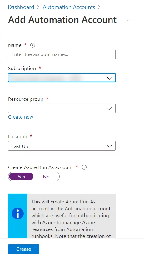 Create and fill in the required attributes