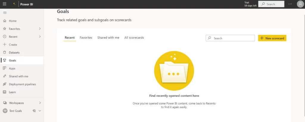 Infographics show that how to create a Premium Workspace, create new source code - Power BI Goals Tracking