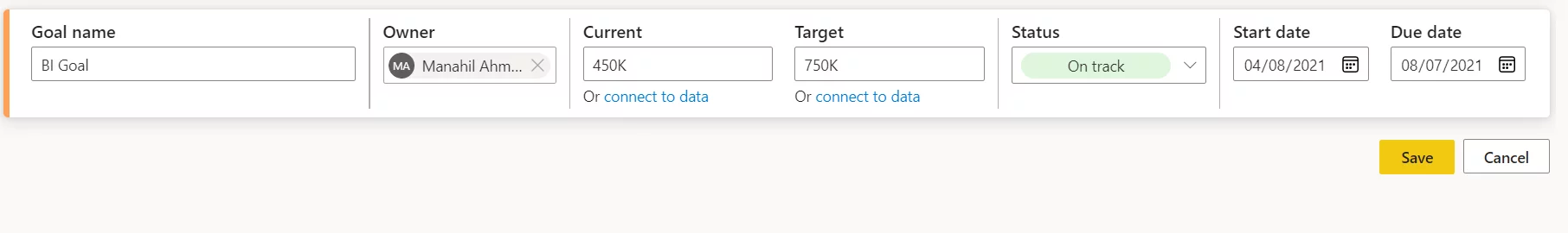 add a new goal