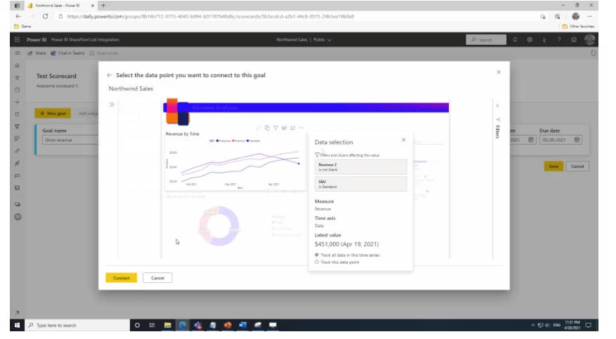 Infographics show the data point you want to connect to the goal.