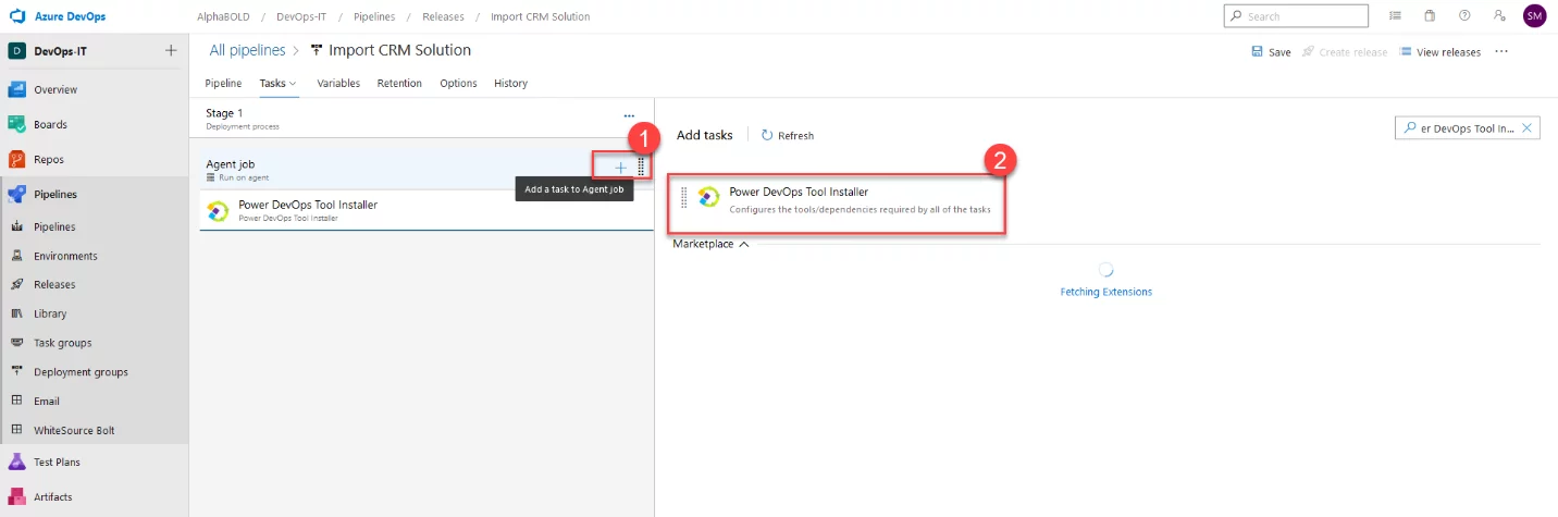 Infographic that show add the Power DevOps Tool Installer task.