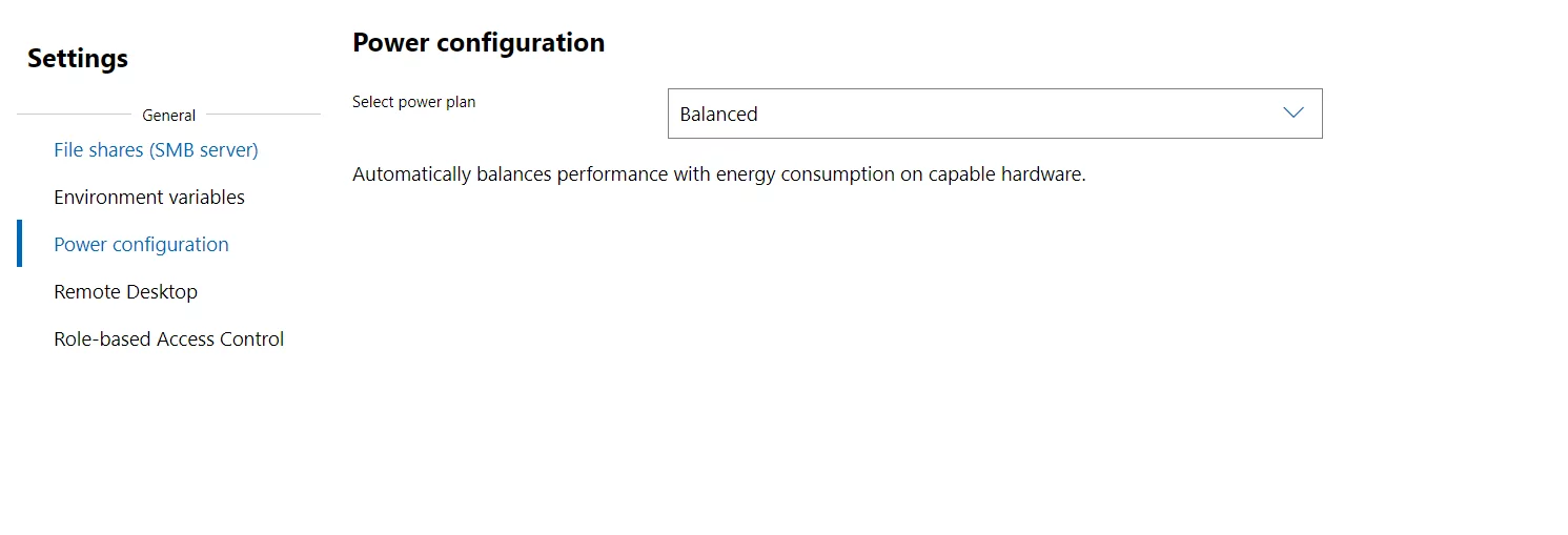 power configuration mode