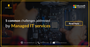infographic show the 5 common challenges addressed by Managed IT services