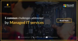 infographic show the 5 common challenges addressed by Managed IT services