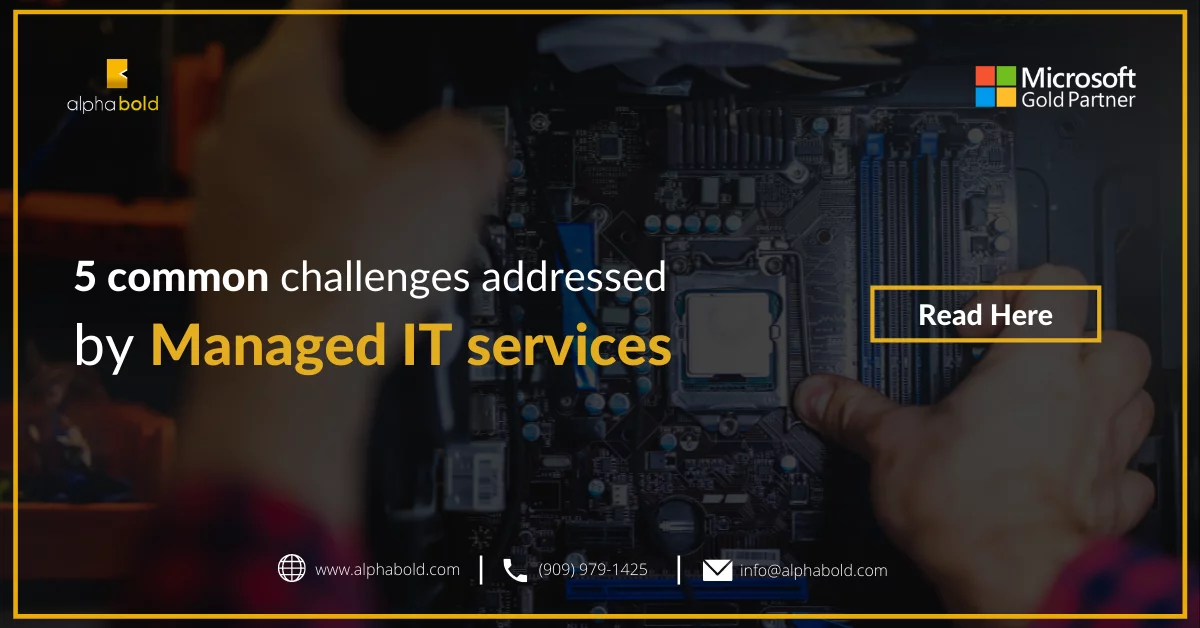 infographic show the 5 common challenges addressed by Managed IT services