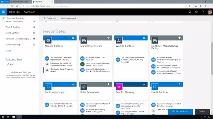 this image shows Microsoft SharePoint platform