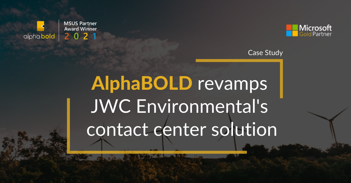 AlphaBOLD revamps JWC Environmental's contact center solution