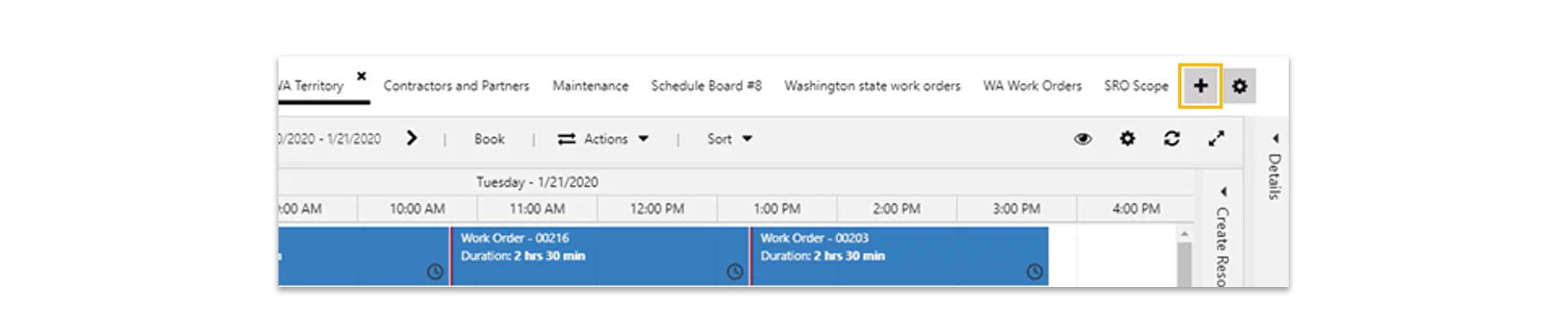 This image shows schedule board