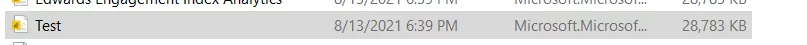 this image show the file size( The current size of ‘Test’ file is 28,783 KB. )